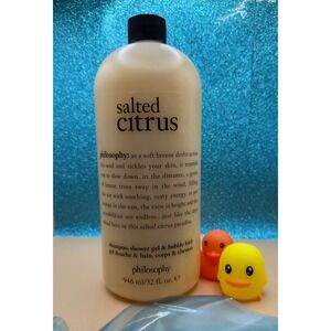 32 oz Philosophy Salted Citrus 3-in-1 Shampoo Shower Gel Bubble Bath with Pump